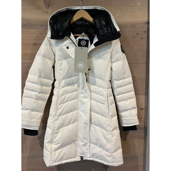 NWT Canada Goose Loretta Black Label Down white Parka COAT SIZE XS - Picture 5 of 16